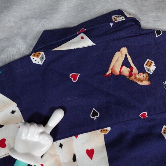 Vintage Weekender Traveler Camp Shirt Mens L Rayon Hot Girls Loop Collar NEW - Picture 6 of 9